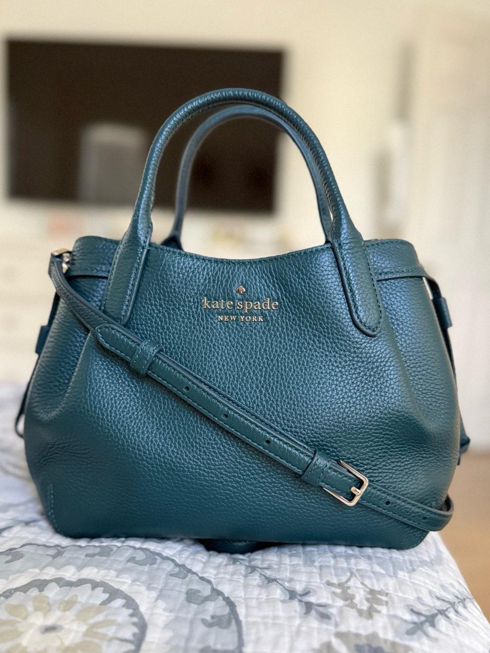 Rare Kate Spade Small Peacock Dumpling Bag Teal